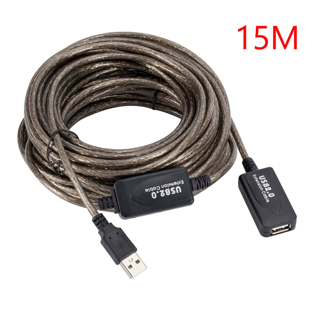 5/10/15/20m USB 2.0 Extension Cable High Speed Male To Female Active Repeater