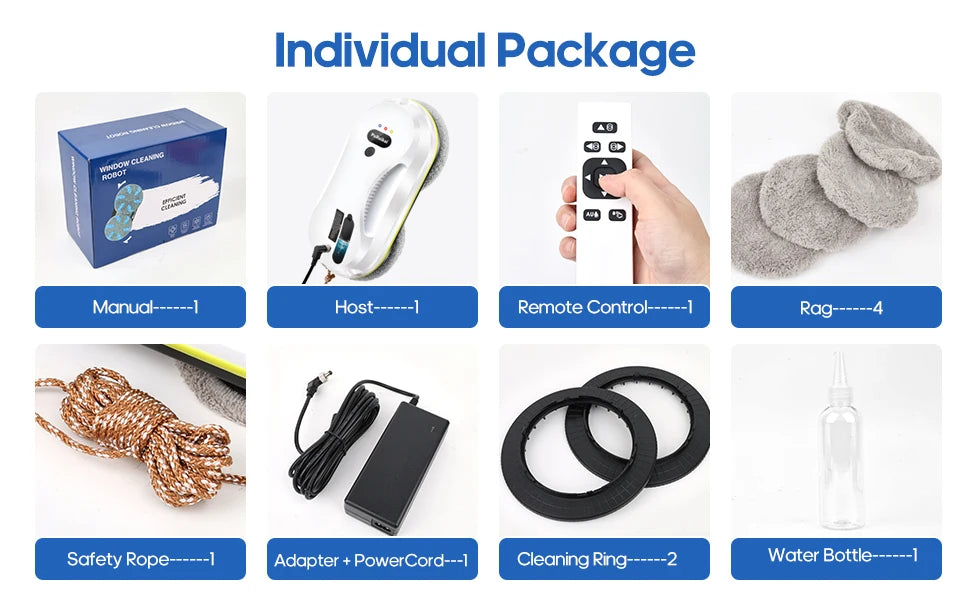 PuRuiKai Household Window Automatic Water Spray Cleaning Robot,With Intelligent Edge Detection System,Robot Glass Cleaner