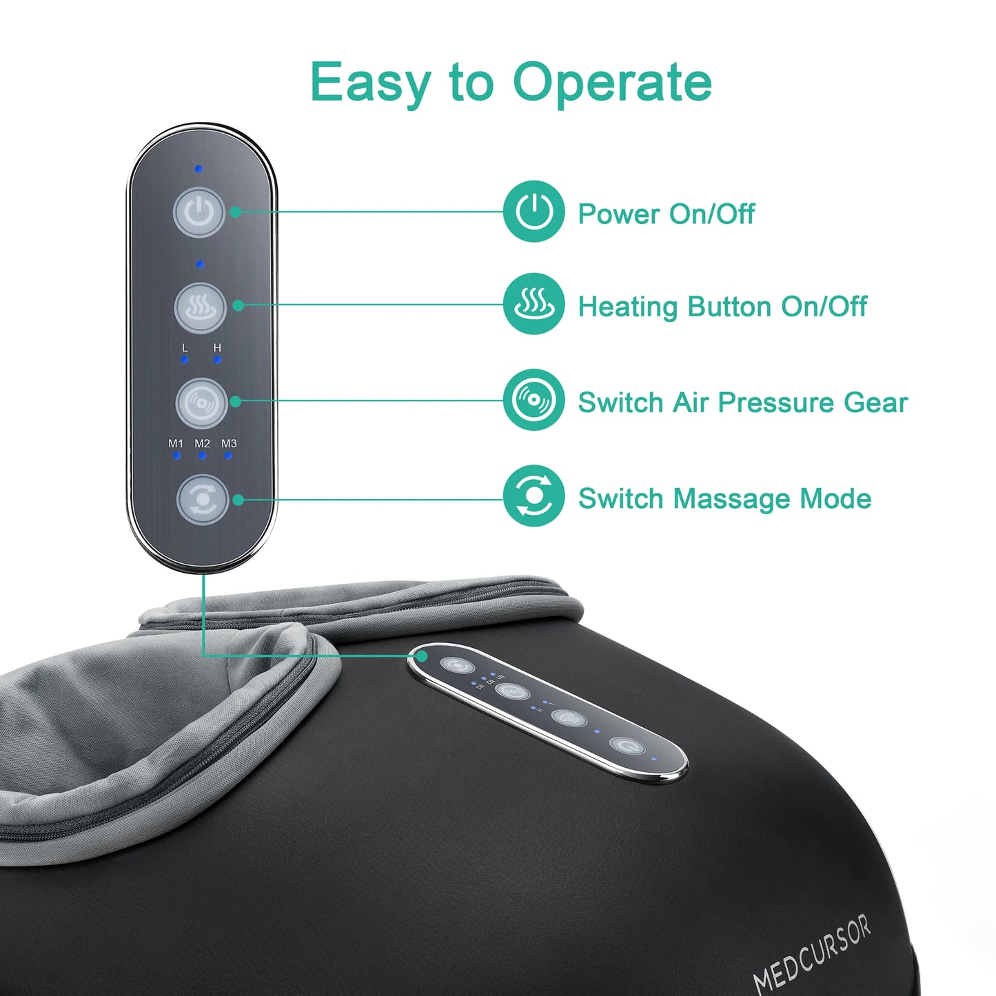 Medcursor Shiatsu Foot Massager Machine with Heat Roller Muscle Relaxation Pain Relief Electric
