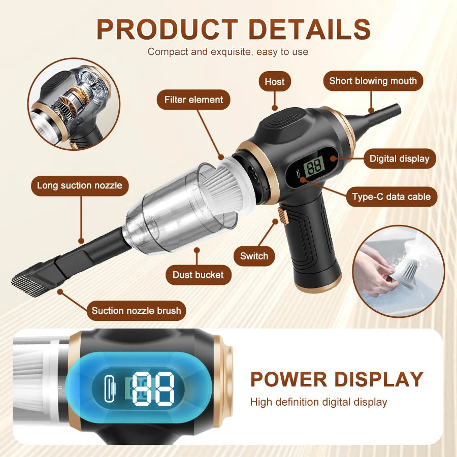 Cordless Handheld Vacuum Cleaner ,Can Absorb Dust Debris Pet Hair Multi-functional Household Car