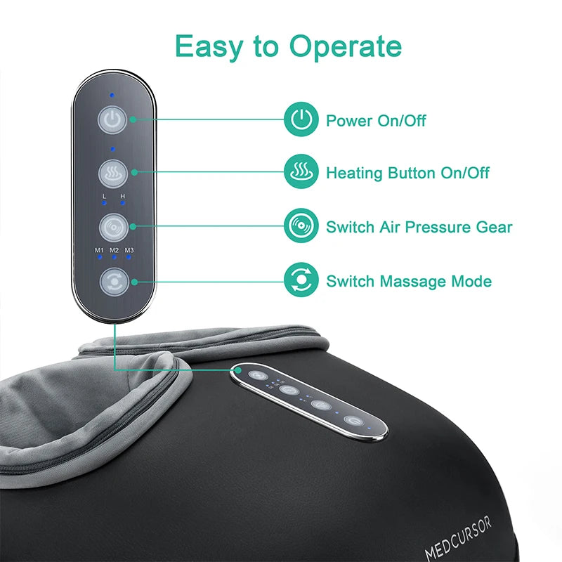 Medcursor Shiatsu Foot Massager Machine with Heat Roller Muscle Relaxation Pain Relief Electric