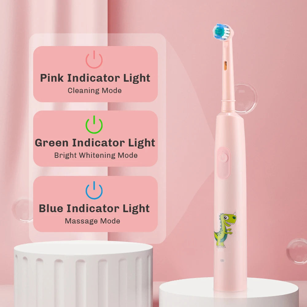 Smart Rotating Timing Electric Toothbrush, Rechargeable Rotary Toothbrush with 4 Heads, 5 Modes Setting Teeth Whitening Oral Care