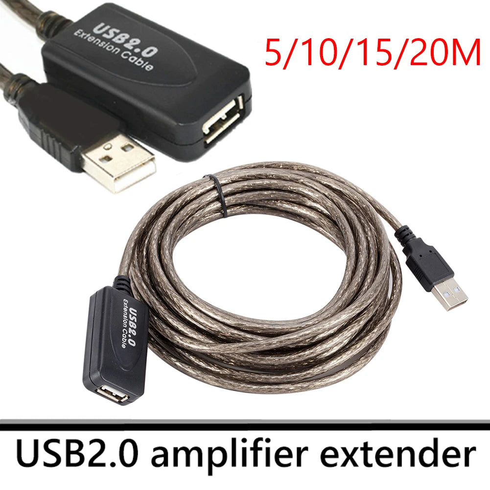 5/10/15/20m USB 2.0 Extension Cable High Speed Male To Female Active Repeater