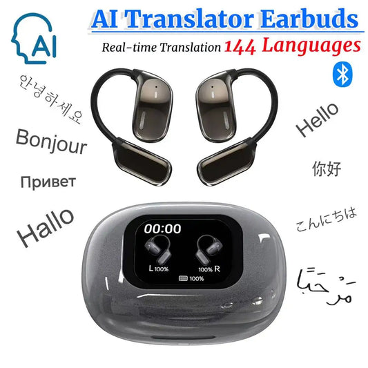 144 Languages Translator Bluetooth Earphones AI Real-time Translation Earbuds Wireless Headphones