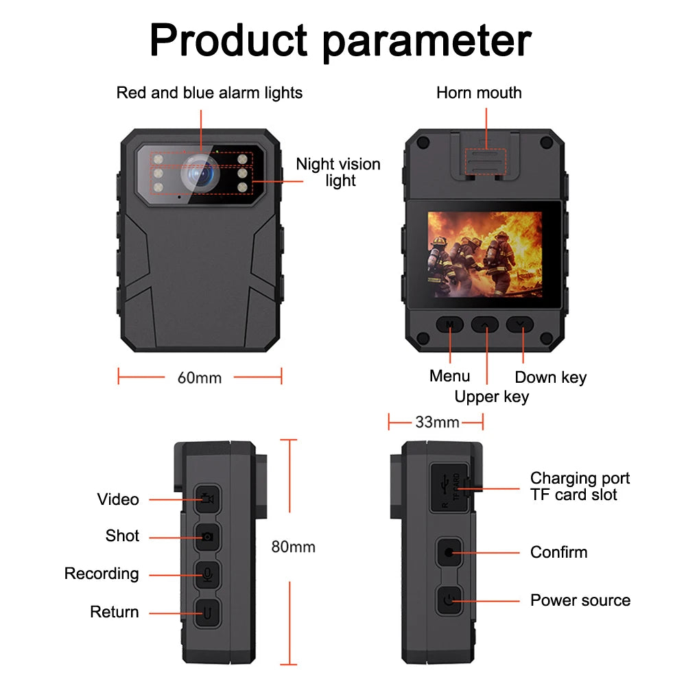 Full 4K HD Body Worn Camera Portable Law Enforcement Recorder Camera Mini Digital Night Vision Bodycam