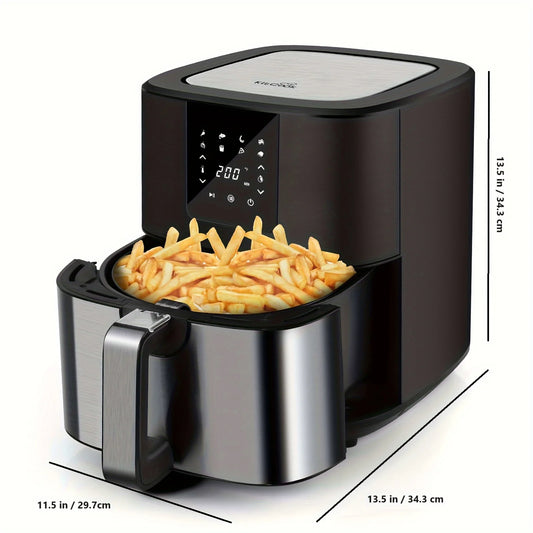 KitCook Large, 1500W 7QT AirFryer Cooker, Adjustable Temperature 100-400°F, 8 Presets Menu, Digital Touch Screen, Nonstick