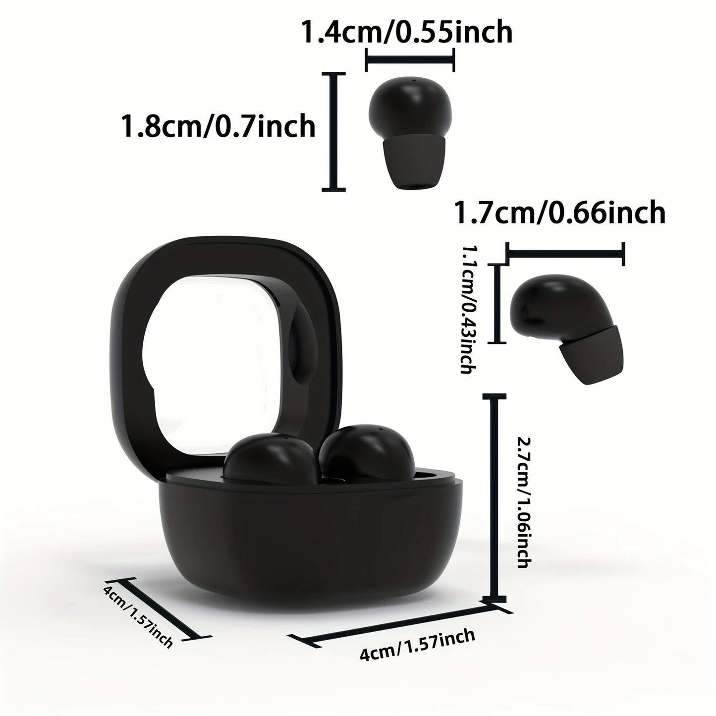 SK Small Headphones Wireless Bluetooth Sport Sleeping Invisible Comfortable To Wear For All Phones