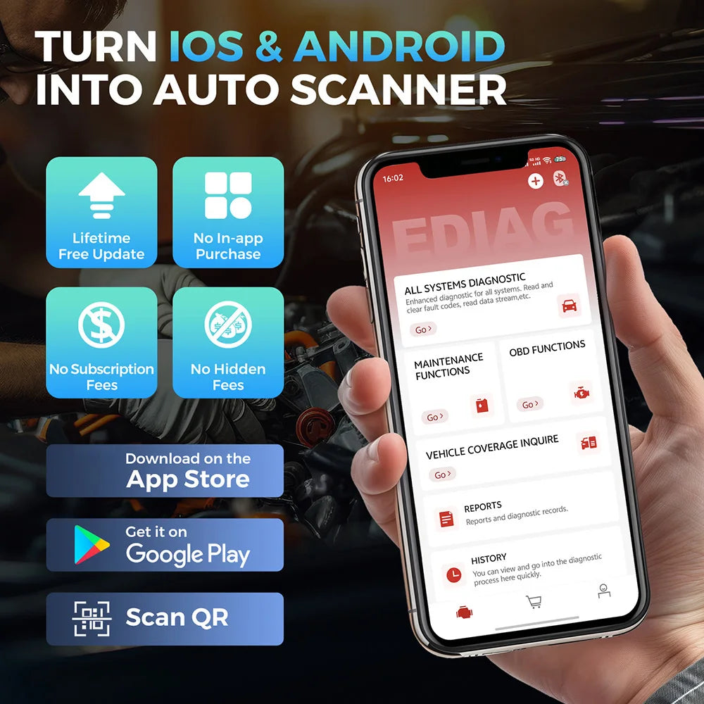 KINGBOLEN EDIAG ELITE OBD2 Scanner All System Car Diagnostic Tool 15 Service Bidirectional Conrol