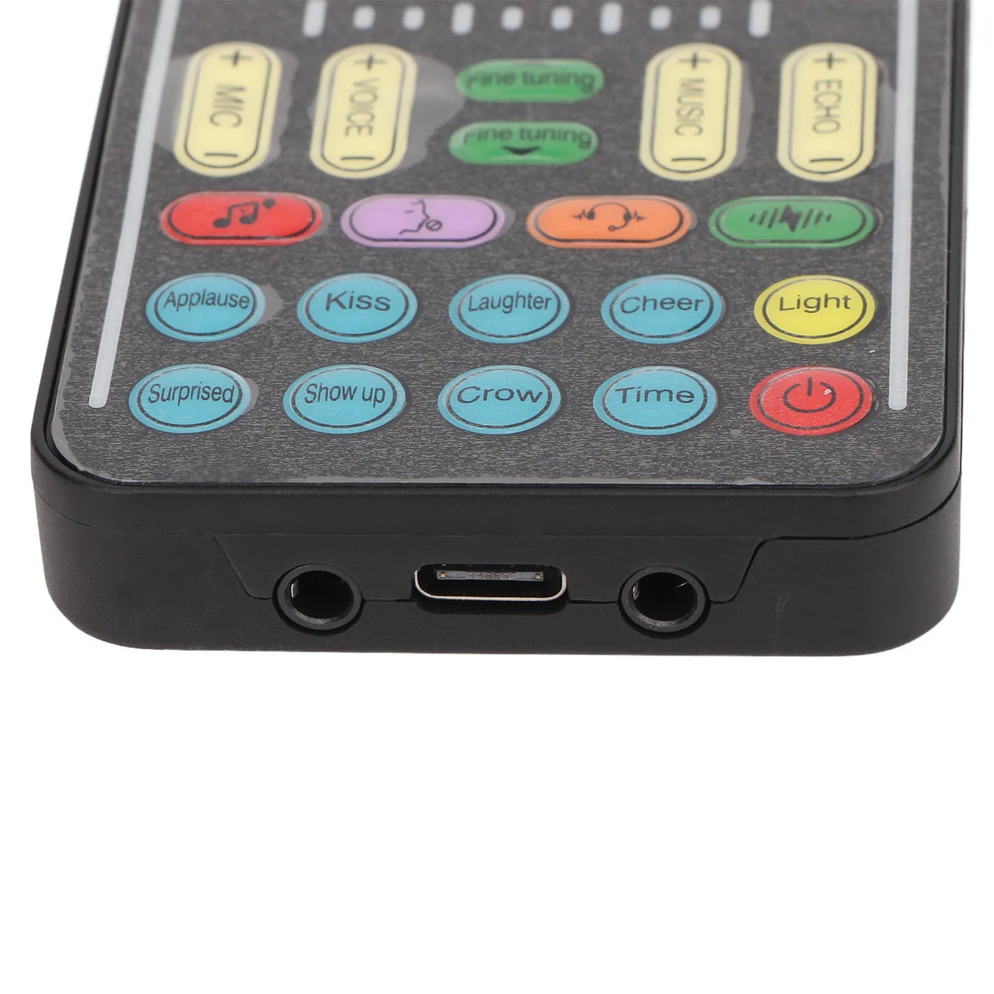 Voice Disguiser Multiple Connection Modes Black Handheld Voice Changer 8 Built in Sound Effects Portable for Live Streaming
