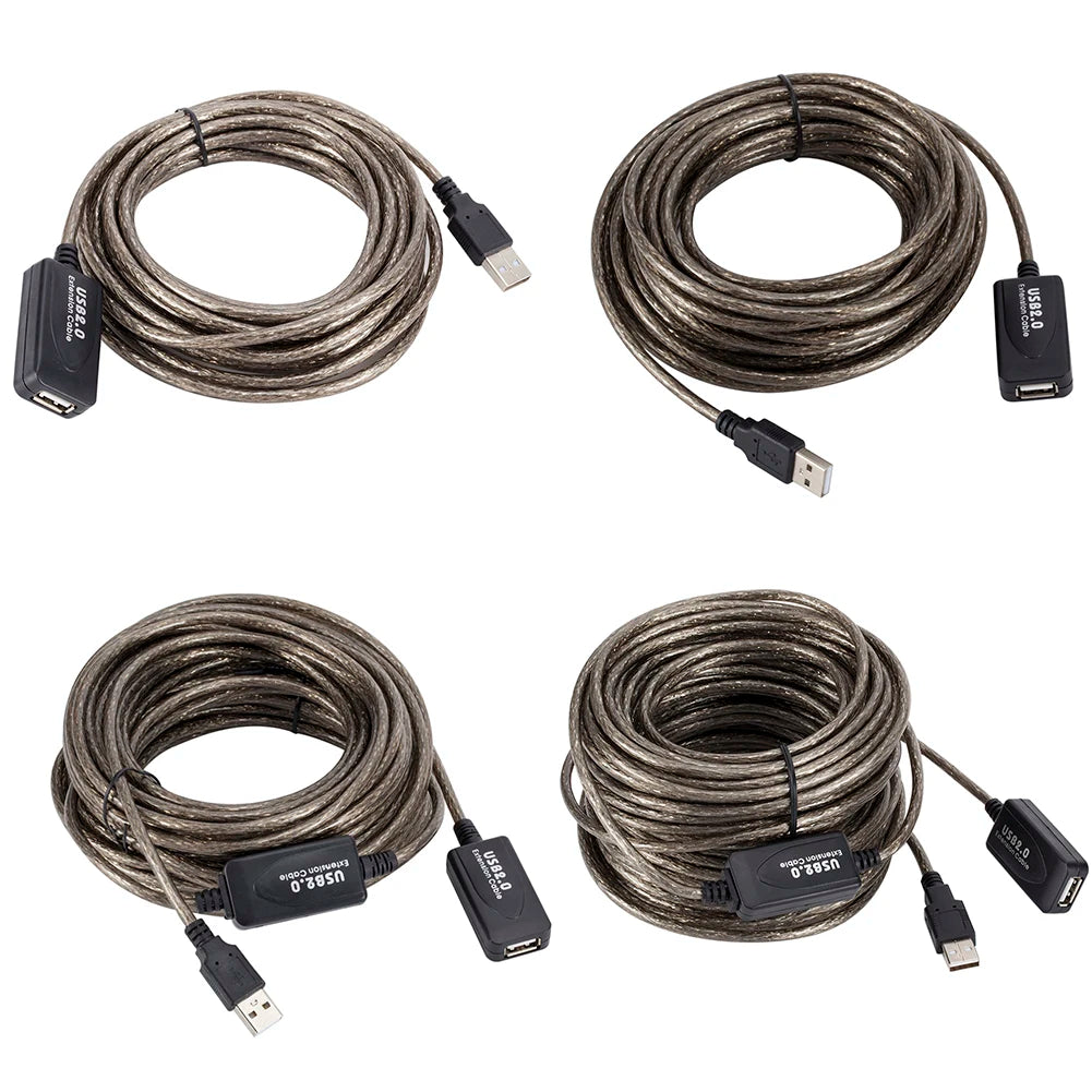 5/10/15/20m USB 2.0 Extension Cable High Speed Male To Female Active Repeater