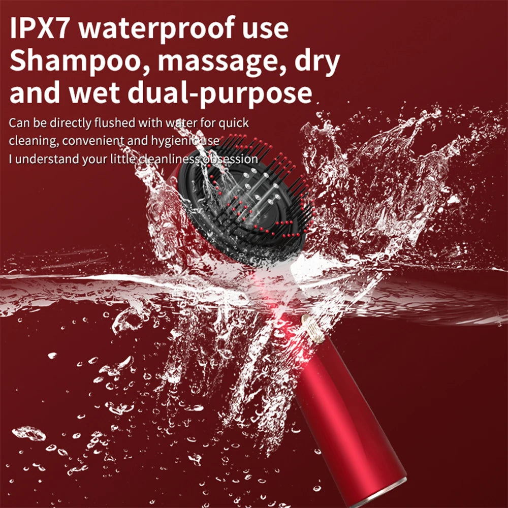 Electric Vibration Massage Comb Red Light Therapy Hair Growth Massage Scalp Brush Anti Hair Loss Liquid Oil Applicator Hair Care