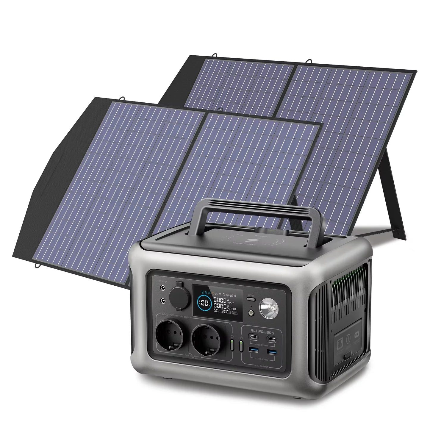 ALLPOWERS R600 299Wh 600W LiFePO4 Portable Power station with 100W / 140W / 200W Solar panel (Optional)  for Home use Camping RV