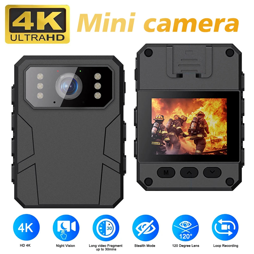 Full 4K HD Body Worn Camera Portable Law Enforcement Recorder Camera Mini Digital Night Vision Bodycam