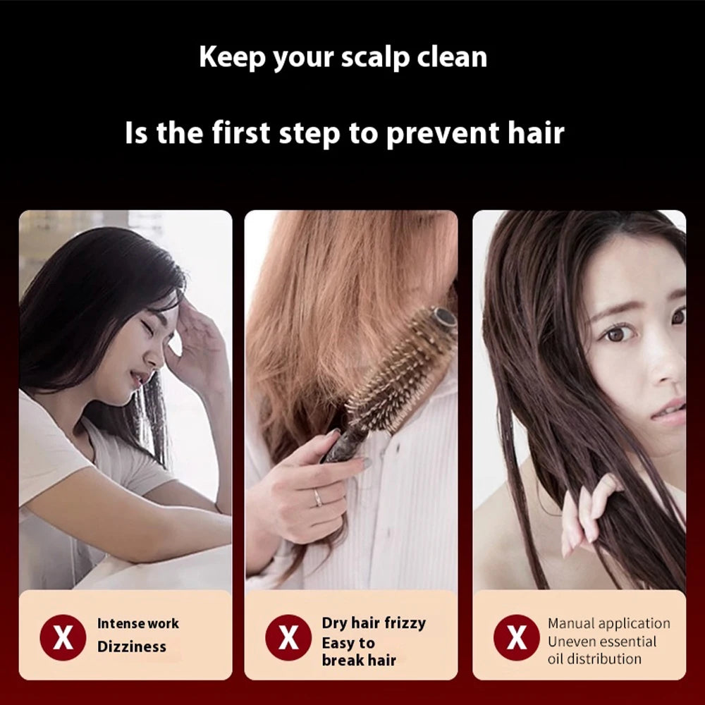 Electric Vibration Massage Comb Red Light Therapy Hair Growth Massage Scalp Brush Anti Hair Loss Liquid Oil Applicator Hair Care