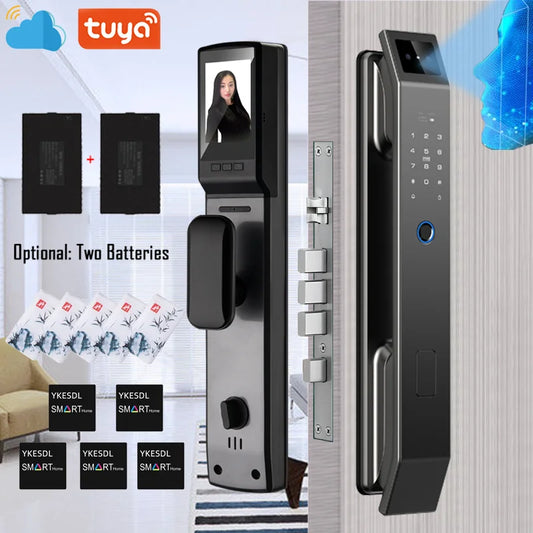 3D Face Recognition Digital Door Lock With Camera FIngerprint Password Unlock Keyless Electronic Door Lock
