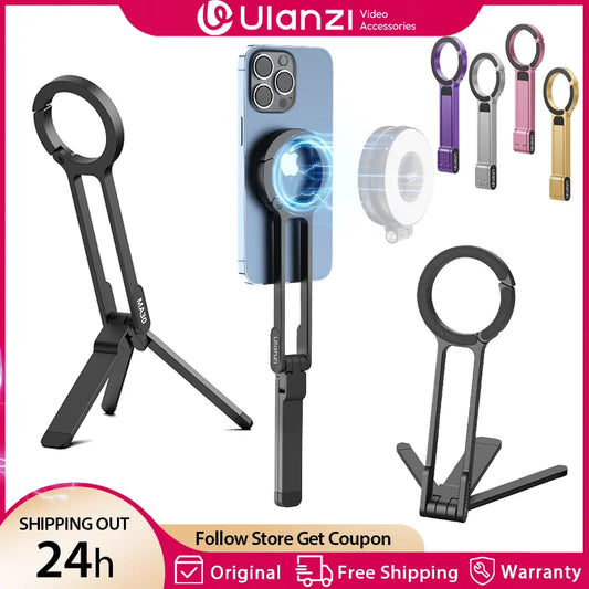 Ulanzi MA30 Magsafe Phone Tripod Dual-sided Magnetic Phone Holder / Stand for Iphone 16 15 Outdoor Travel Vlog LiveStreaming