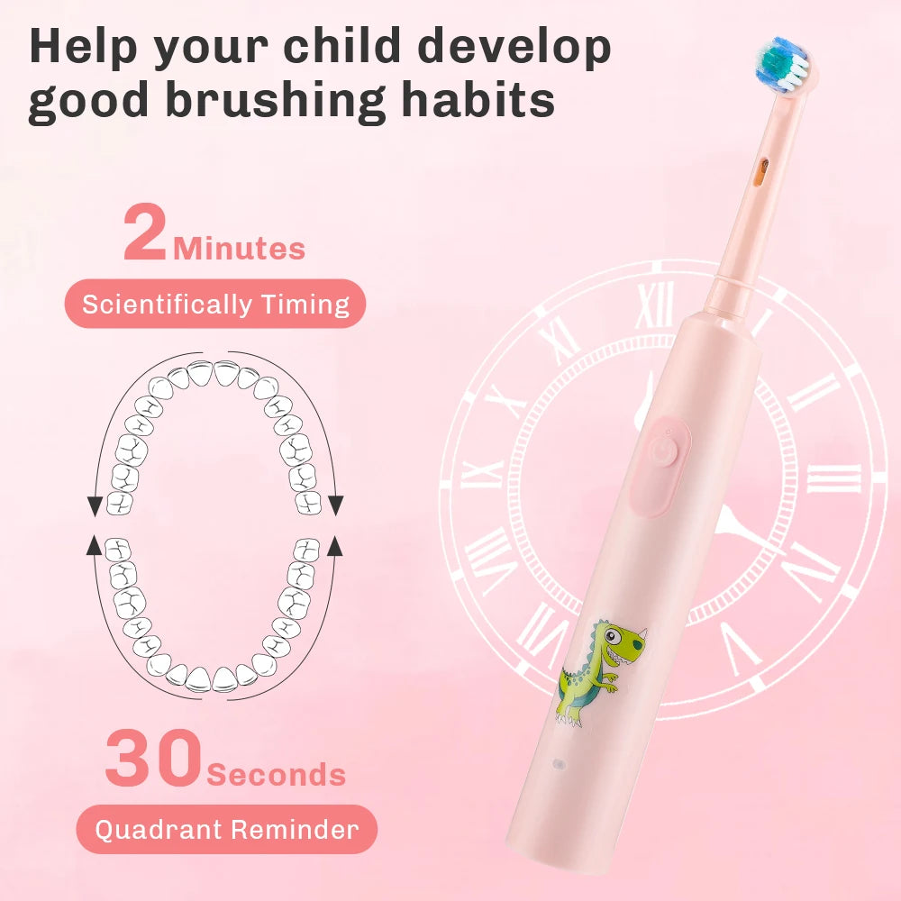 Smart Rotating Timing Electric Toothbrush, Rechargeable Rotary Toothbrush with 4 Heads, 5 Modes Setting Teeth Whitening Oral Care
