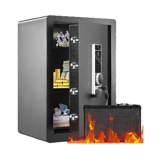 SucceBuy Electric Safe 2.2/1.8 Cubic Feet Fingerprint&Digital Security Cabinet W/ Fire-proof Bag for Cash Jewelry Documents