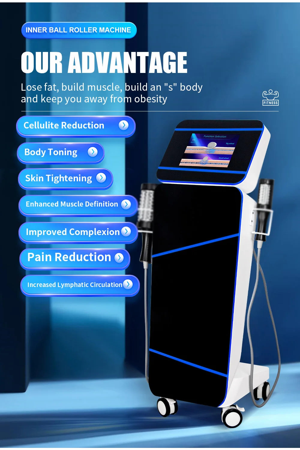 2 IN 1 NEW Muscle Relaxation Fat Removal Cellulite 5D Massage Roller Electromagnetic Muscle Building Training for Salon