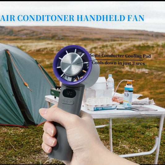 Portable Fan 120-Speed Digital Display Ice Cooling Tech Stylish Semiconductor Condensation for Home, Office